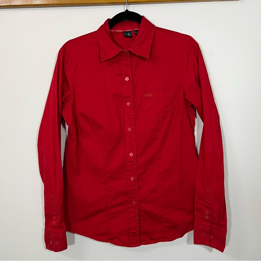 Cruel Girl Red Button Down Western Shirt | M
